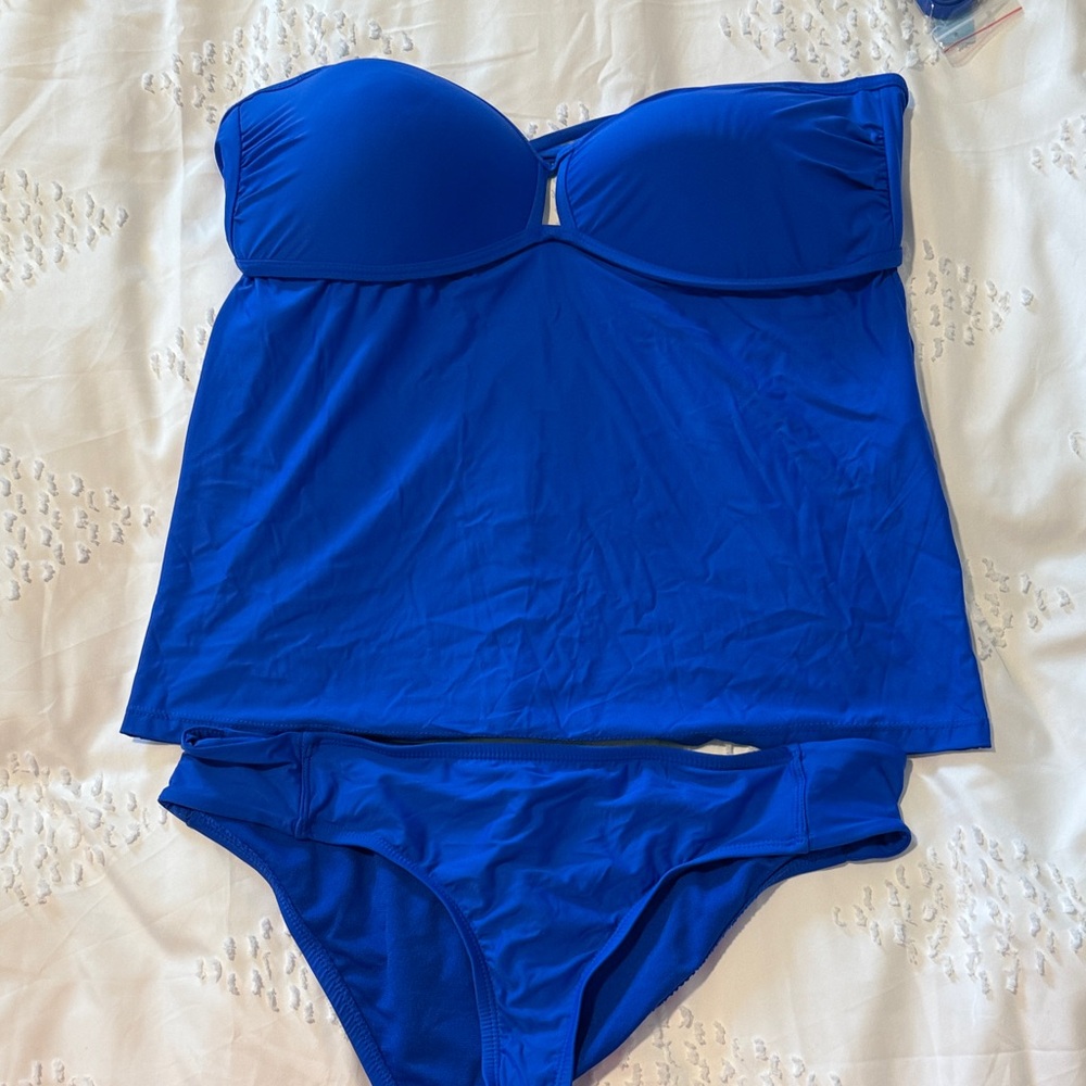 ANTONIO MELANI Vibrant Blue Swimwear Tankini Set new